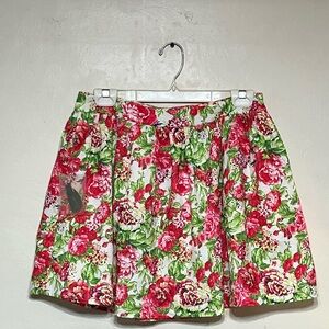 Forever 21 Floral pleated mini skirt M